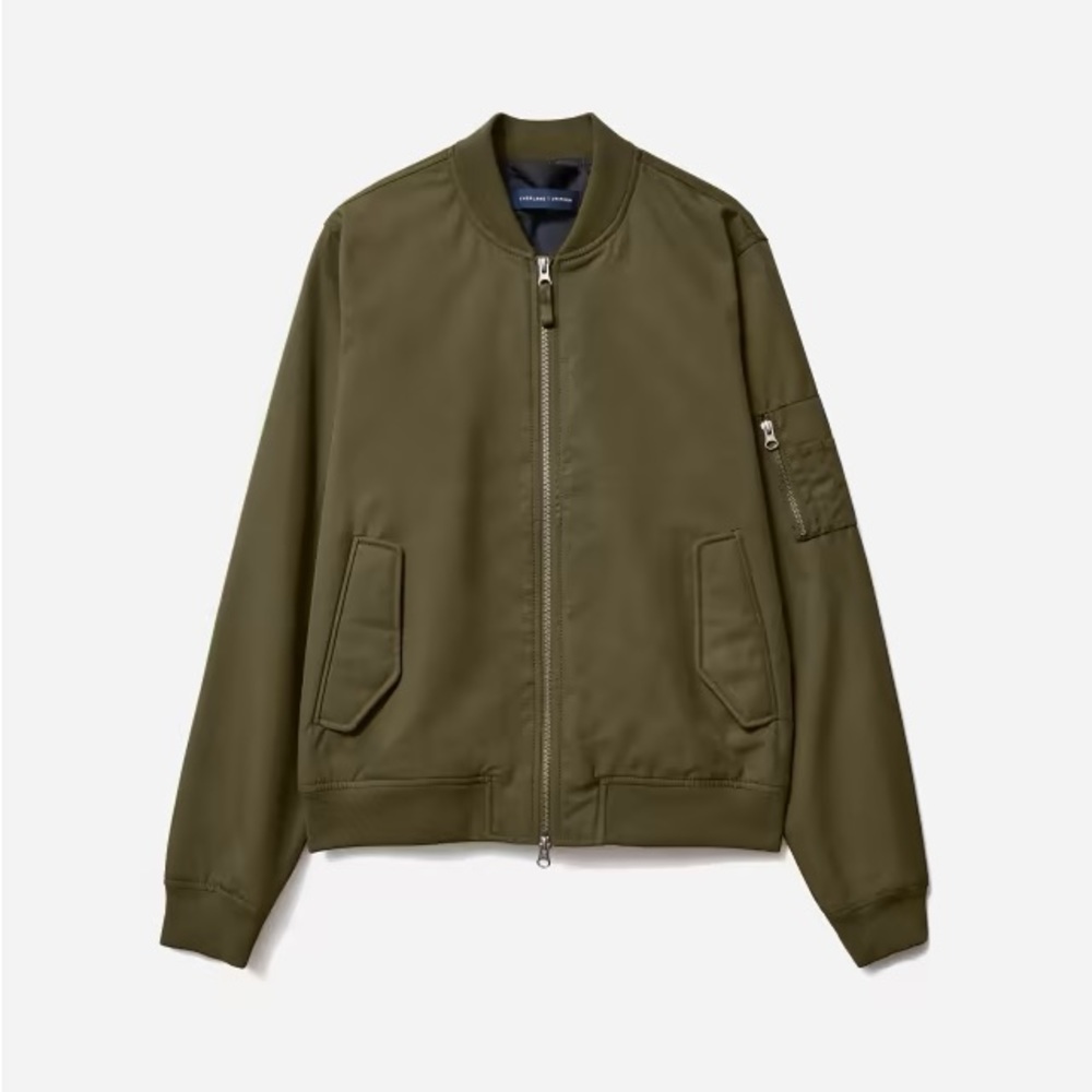 Green everlane uniform bomber jacket in kalamata